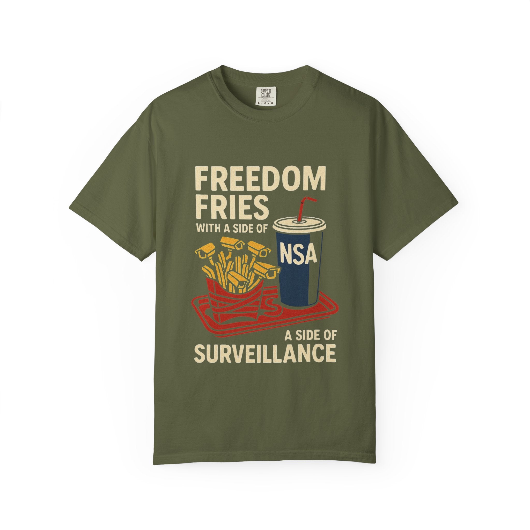 "Freedom Fries (With Extra Eyes)" Unisex Garment-Dyed T-shirt