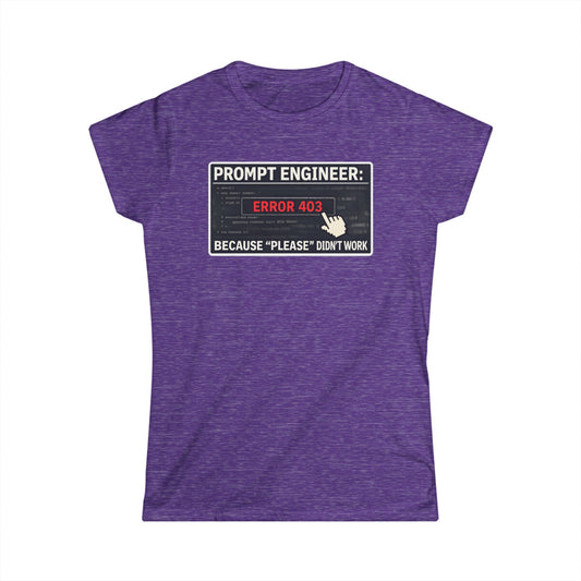 Color: Heather Purple | Politeness Failed. Try Fear™ | Women's Tee — AttitudeShirts