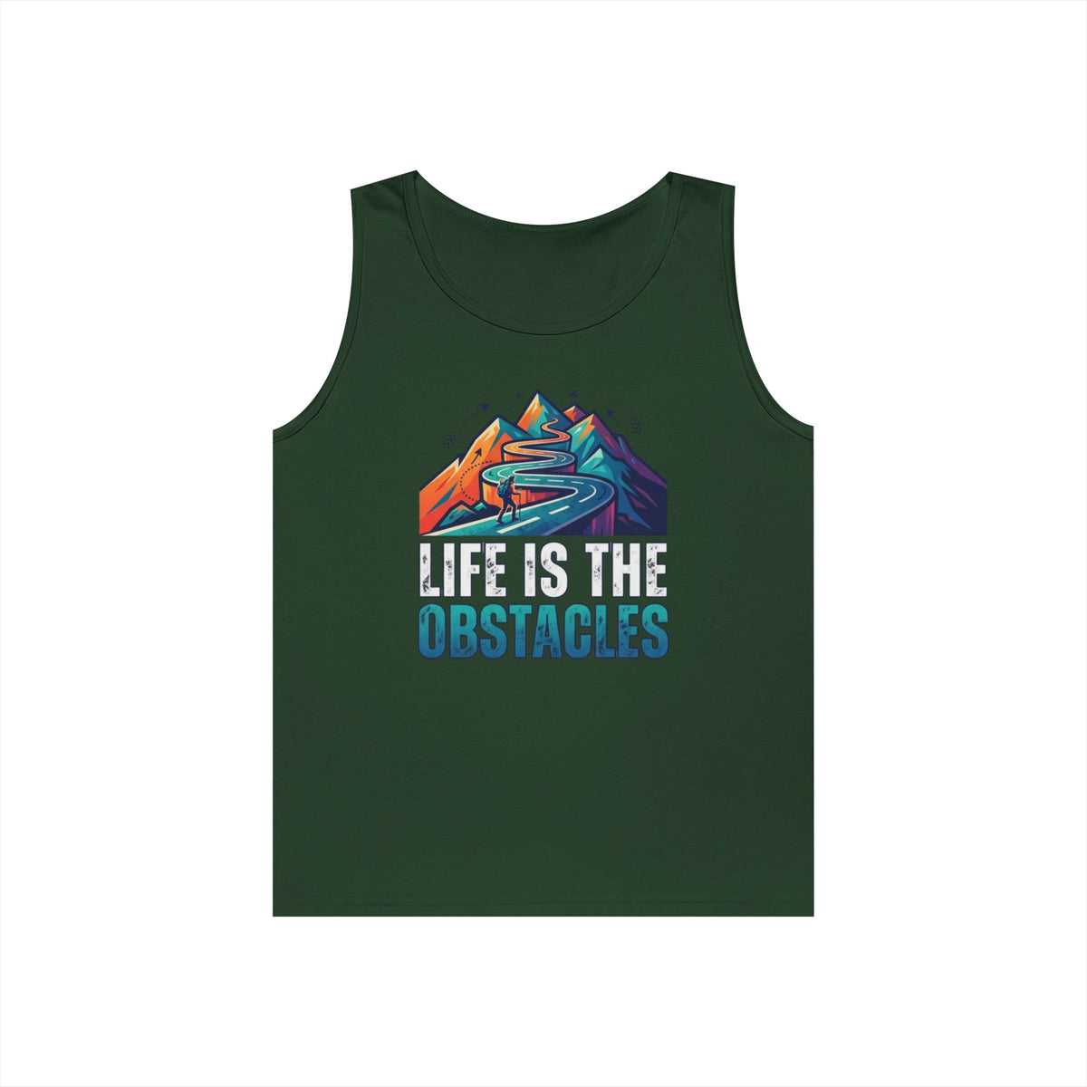Color: Forest Green | Life Is The Obstacles Tank Top