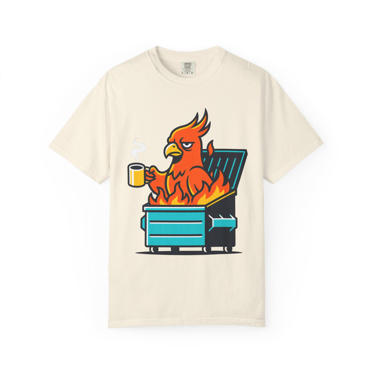 Color: Ivory | Dumpster Fire Unisex Garment-Dyed Tee
