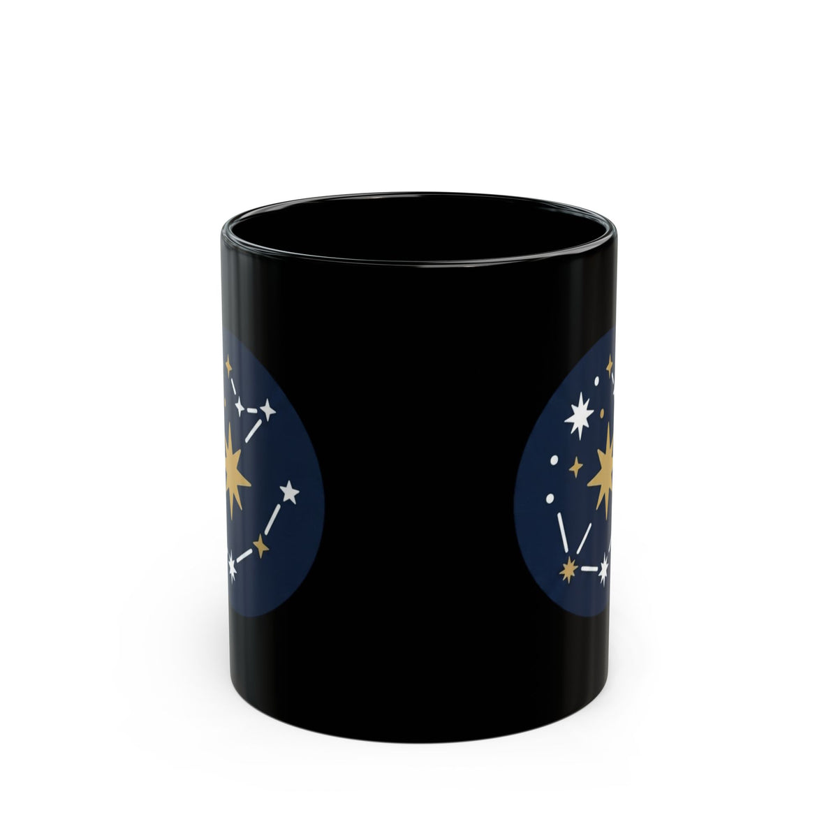 "Constellation Map (Dark Sky)" Black Ceramic Mug — Graphic