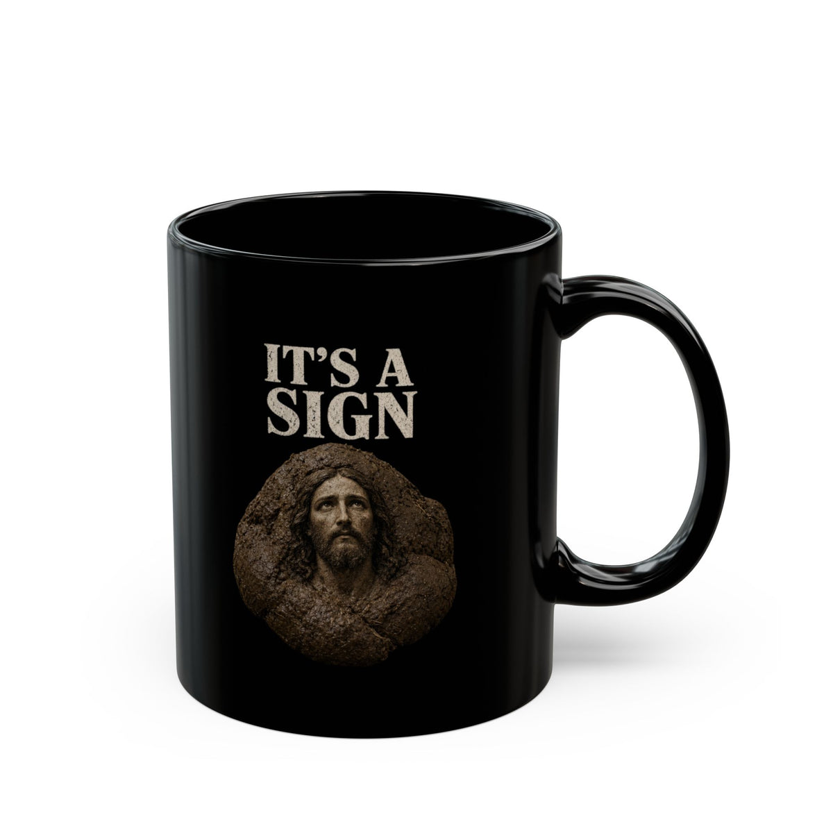 "Good Book Series It's a Sign" Black Ceramic Mug — Graphic