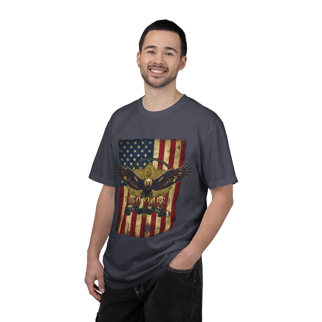 "Eagle and Flag 250 Years" Unisex Garment-Dyed Tee