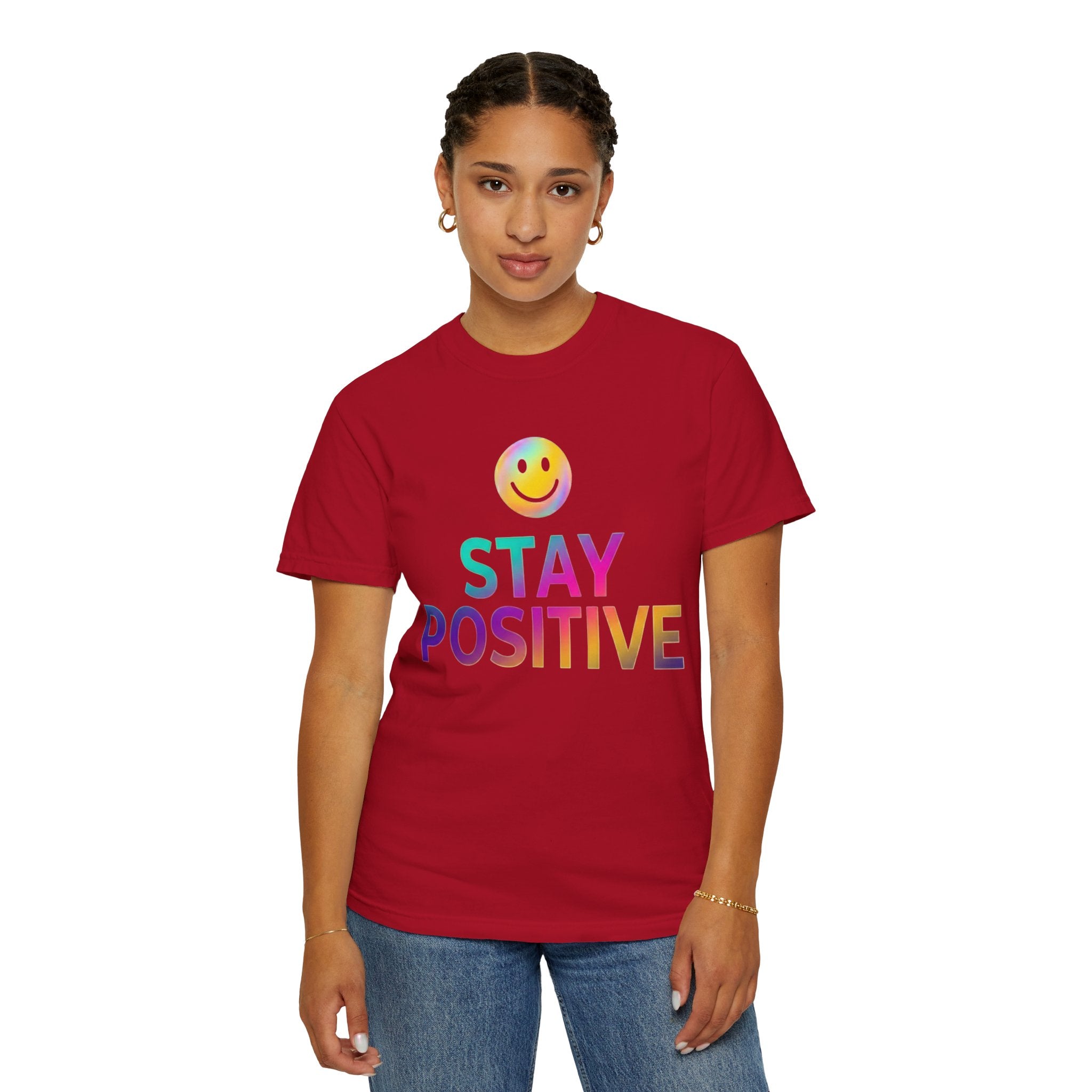 "Stay Positive" Unisex Garment-Dyed Tee