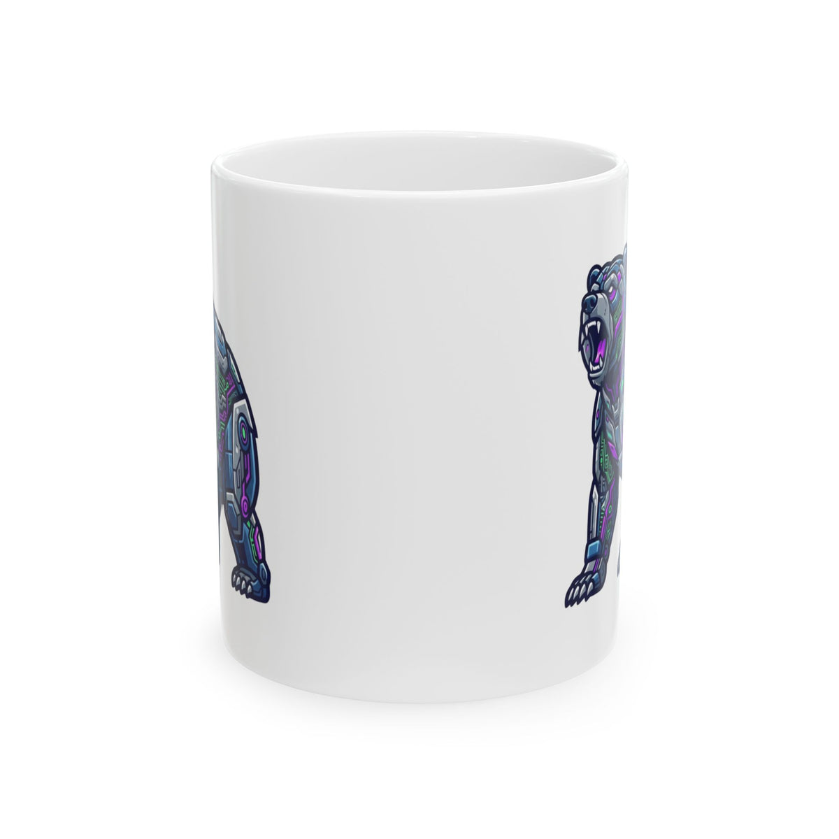 "Cyber Bear" White Ceramic Mug