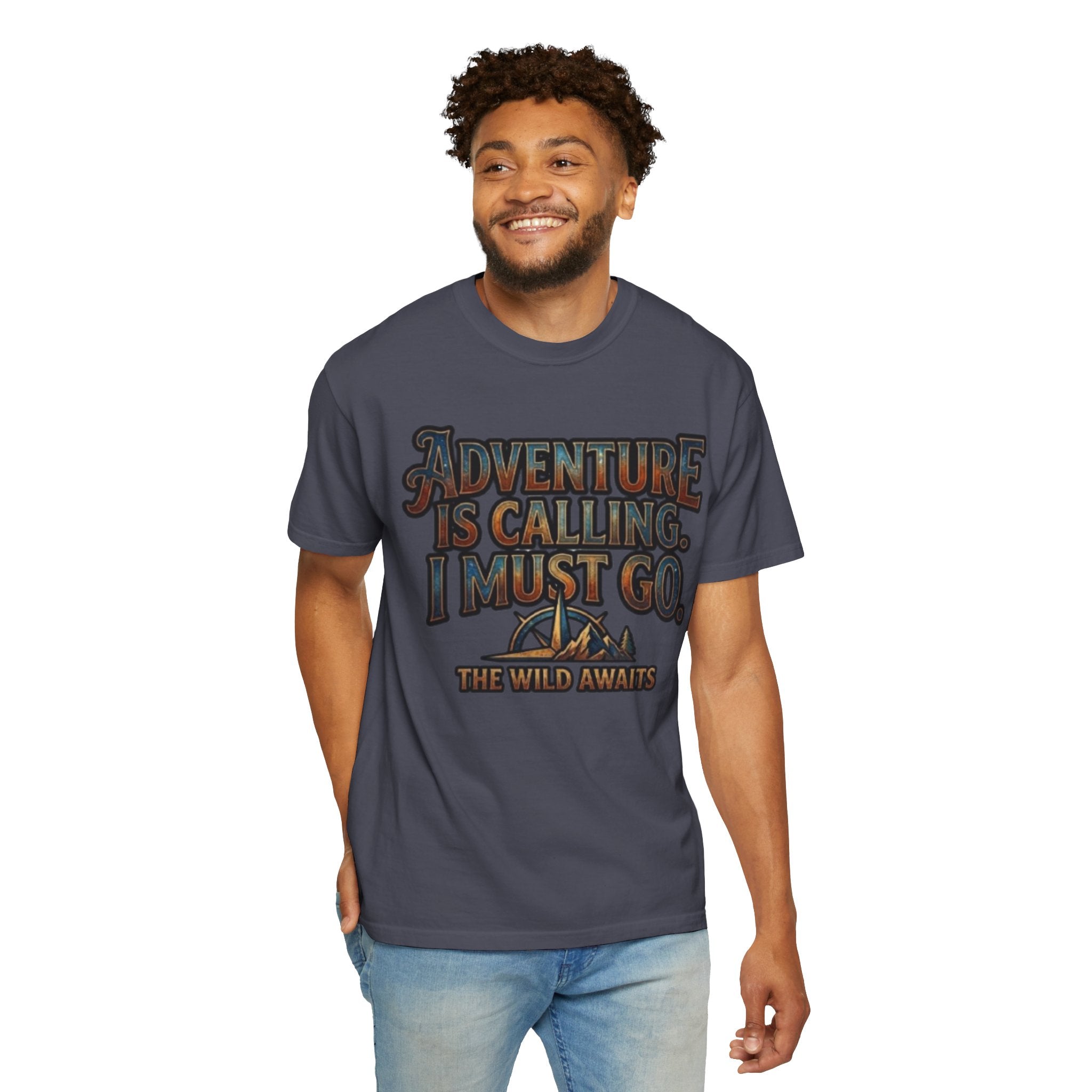"Adventure is Calling" Unisex Garment-Dyed Tee