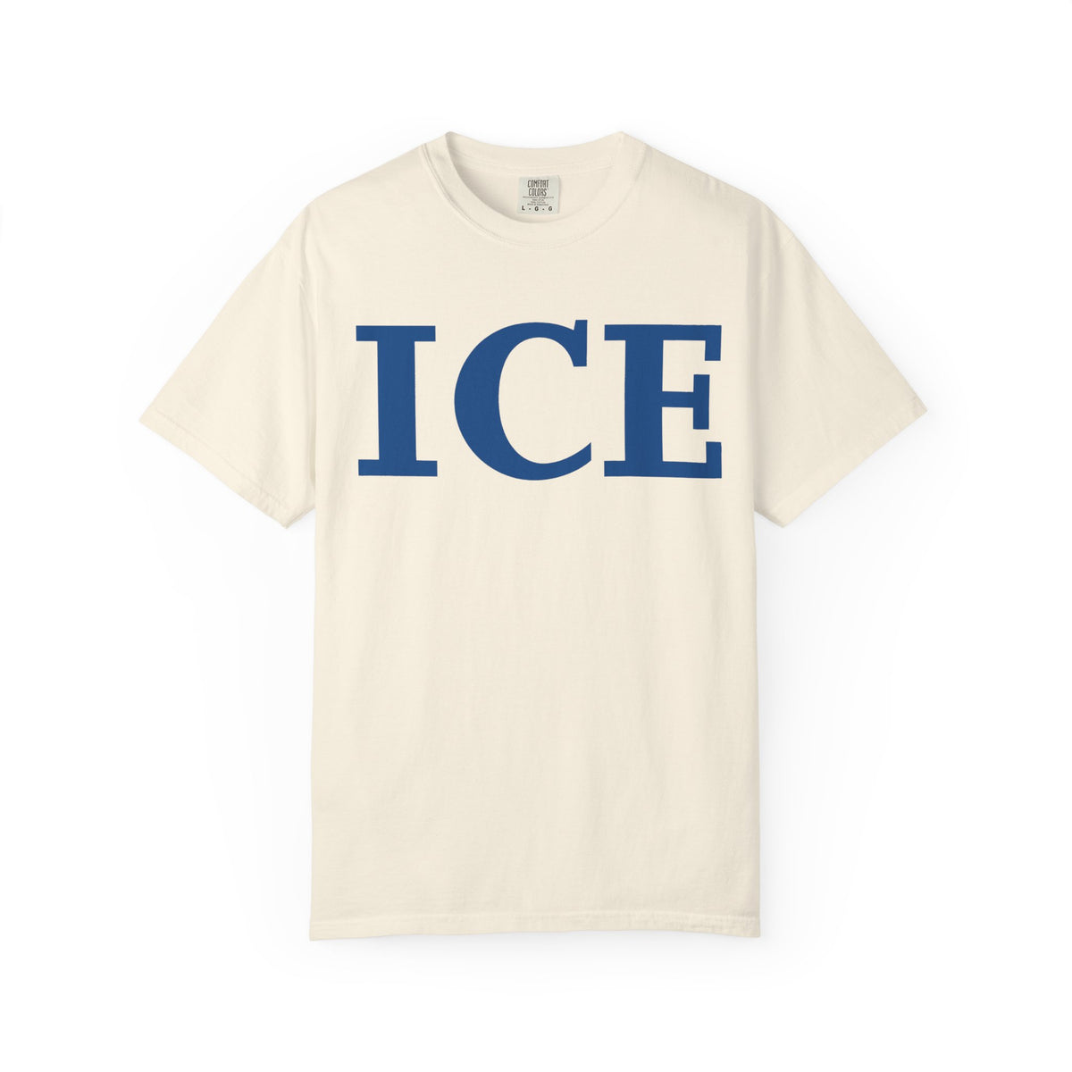 Color: Ivory | ICE LOGO Unisex Garment-Dyed T-shirt