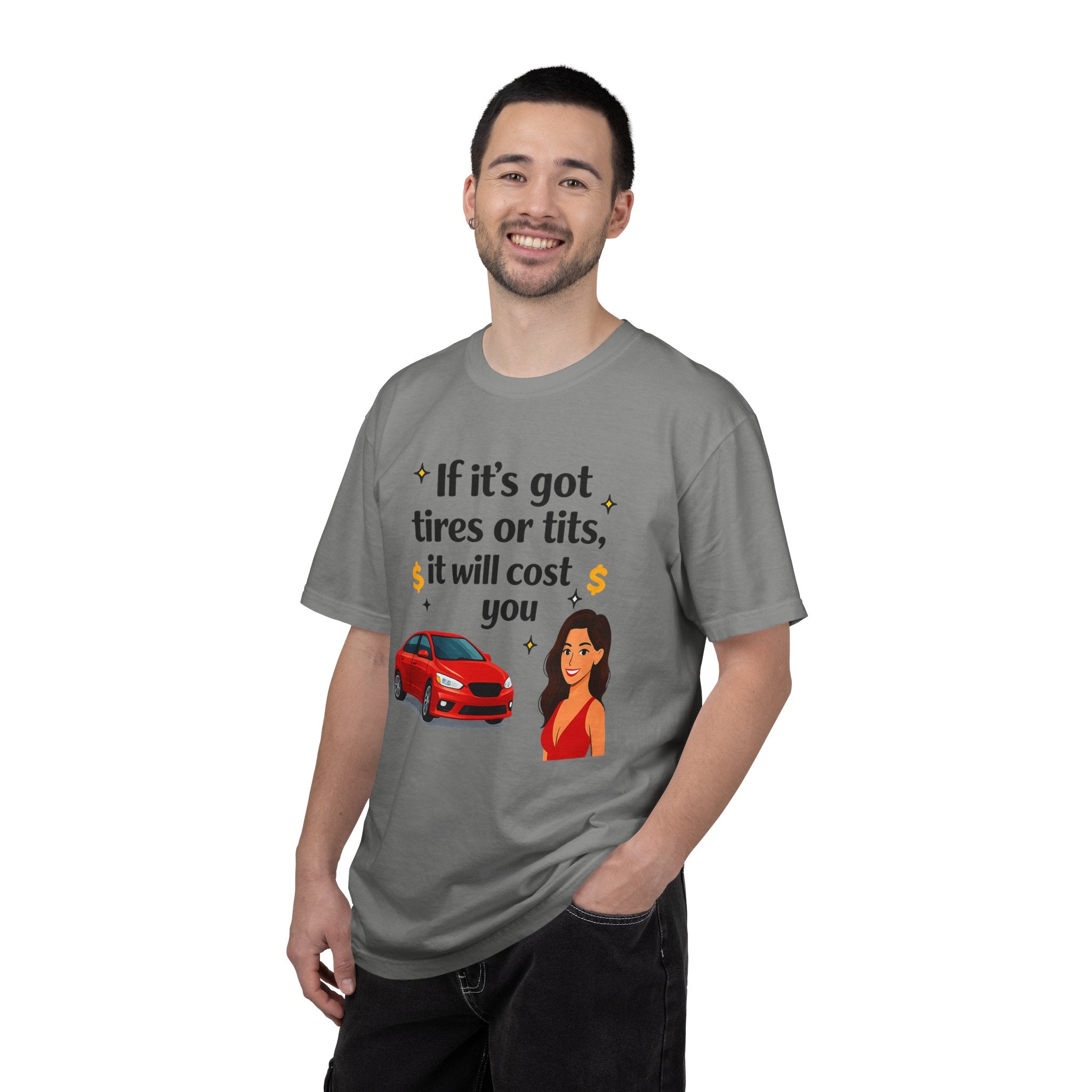 "Tires or Tits" Unisex Garment-Dyed T-shirt