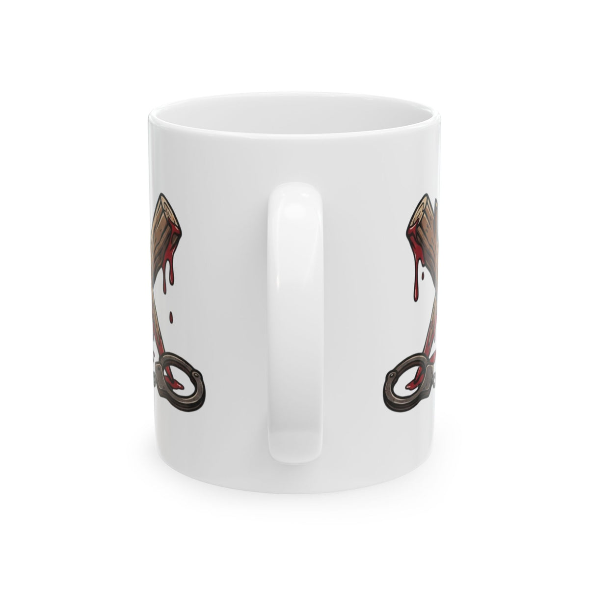 "Pound Your Stake In Me" White Ceramic Mug — Graphic