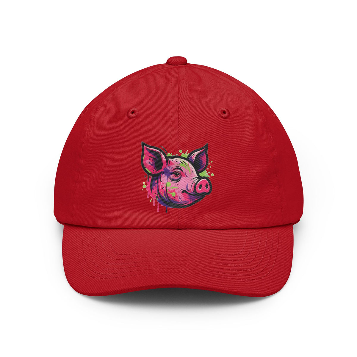 Color: Red | Barnyard Pig Dad Hat — Graphic
