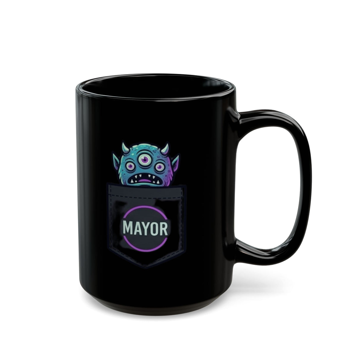 "Mayor Of Halloweentown" Black Ceramic Mug — Graphic