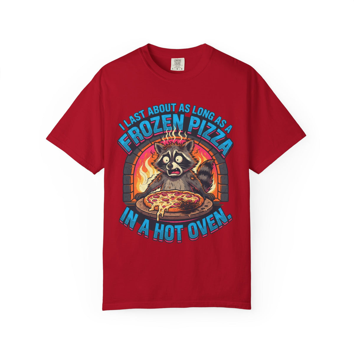 Color: Red | Frozen Pizza in a Hot Oven Unisex Garment-Dyed Tee