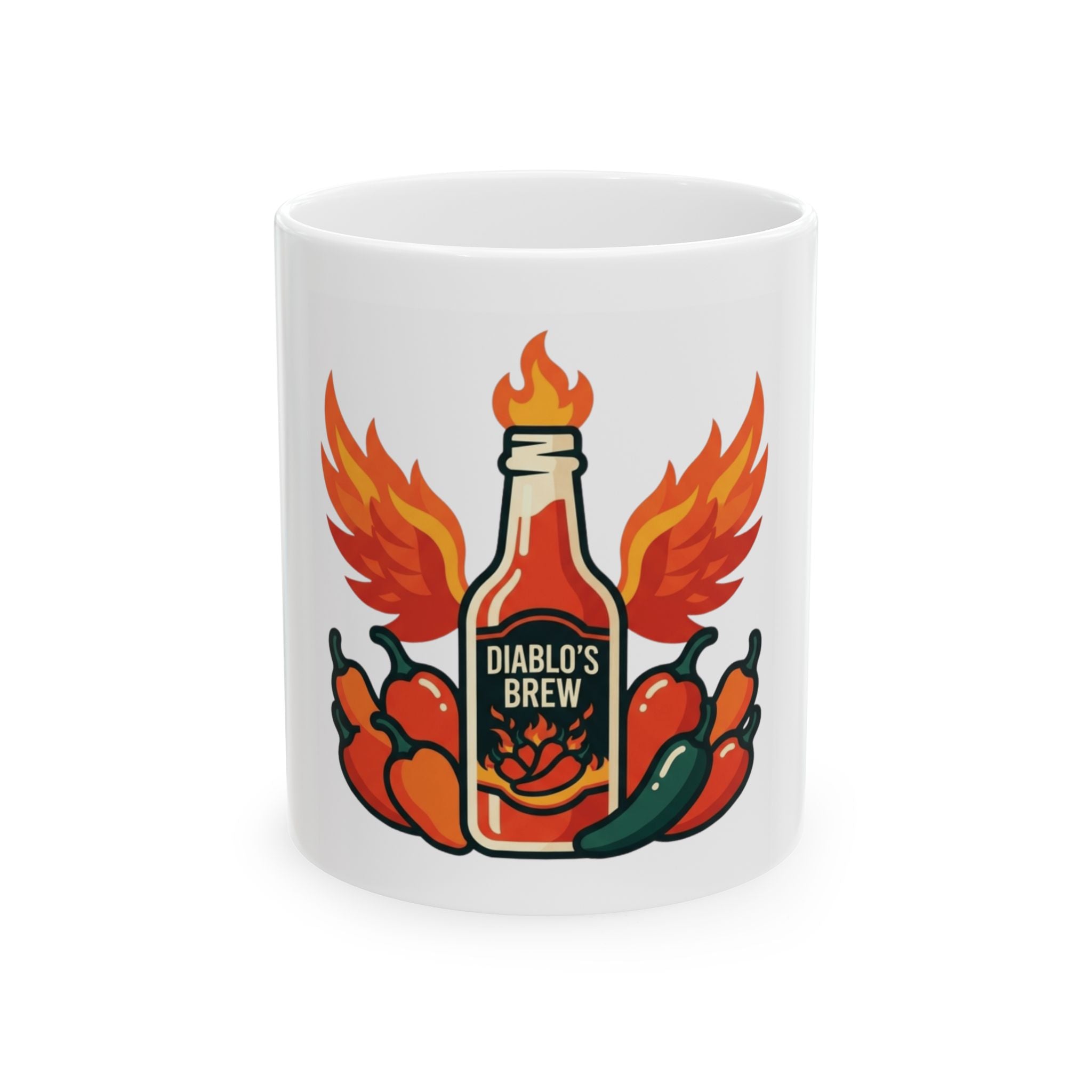 "Burns Coming Out" White Ceramic Mug — Graphic