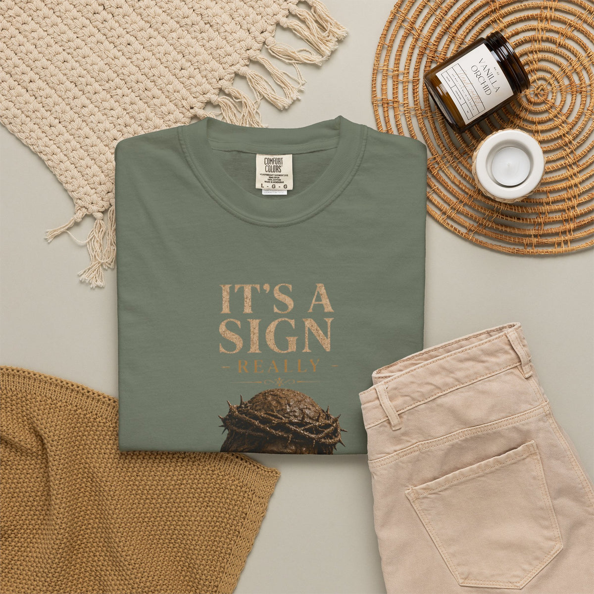 "Good Book Series It's a Sign - Really" Unisex Garment-Dyed Tee