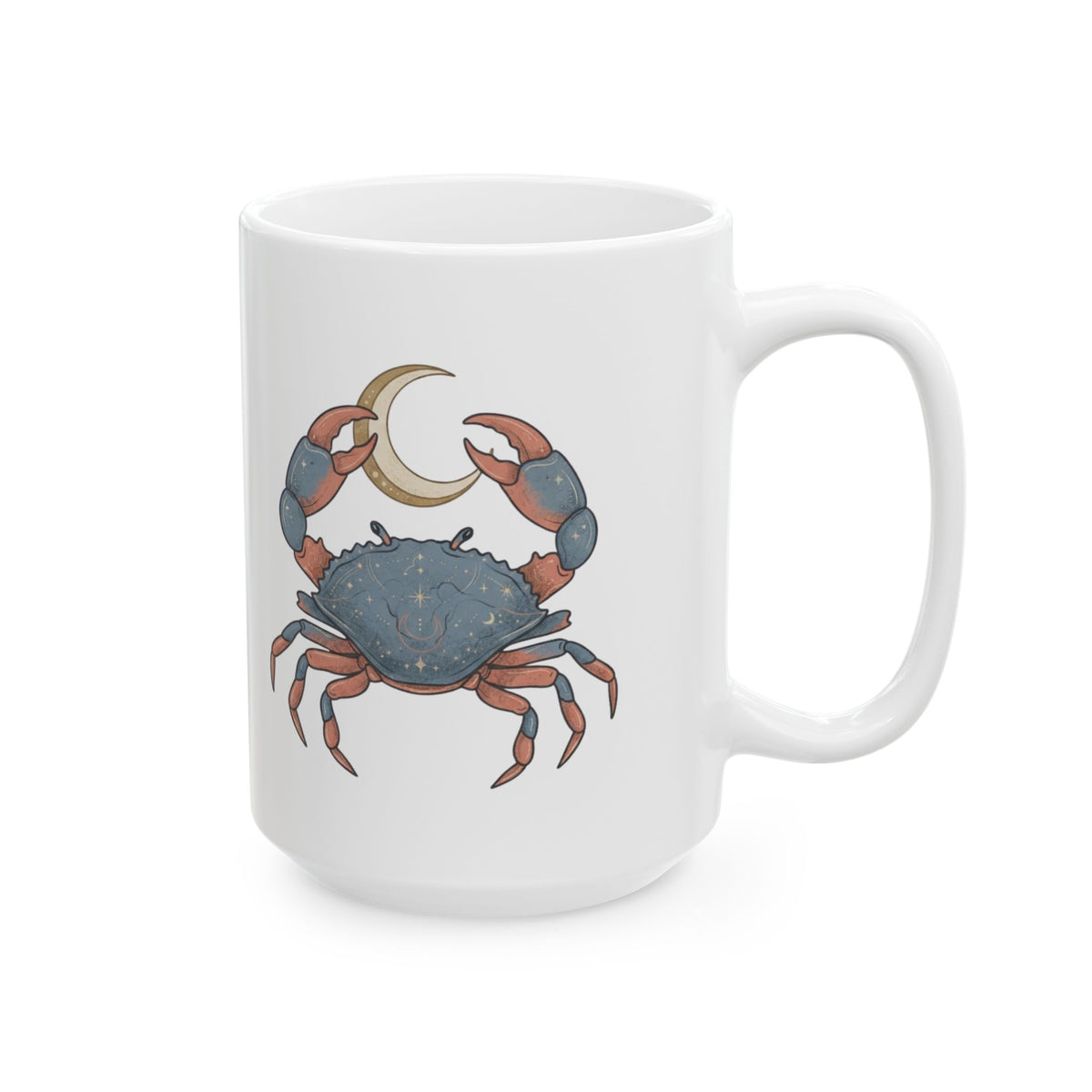 "Cancer The Moon Child Crab" White Ceramic Mug — Graphic