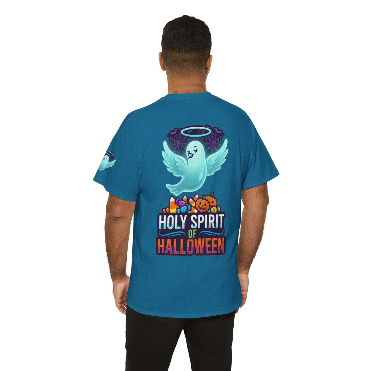 Color: Antique Sapphire | Holy Spirit of Halloween Premium Graphic Tee