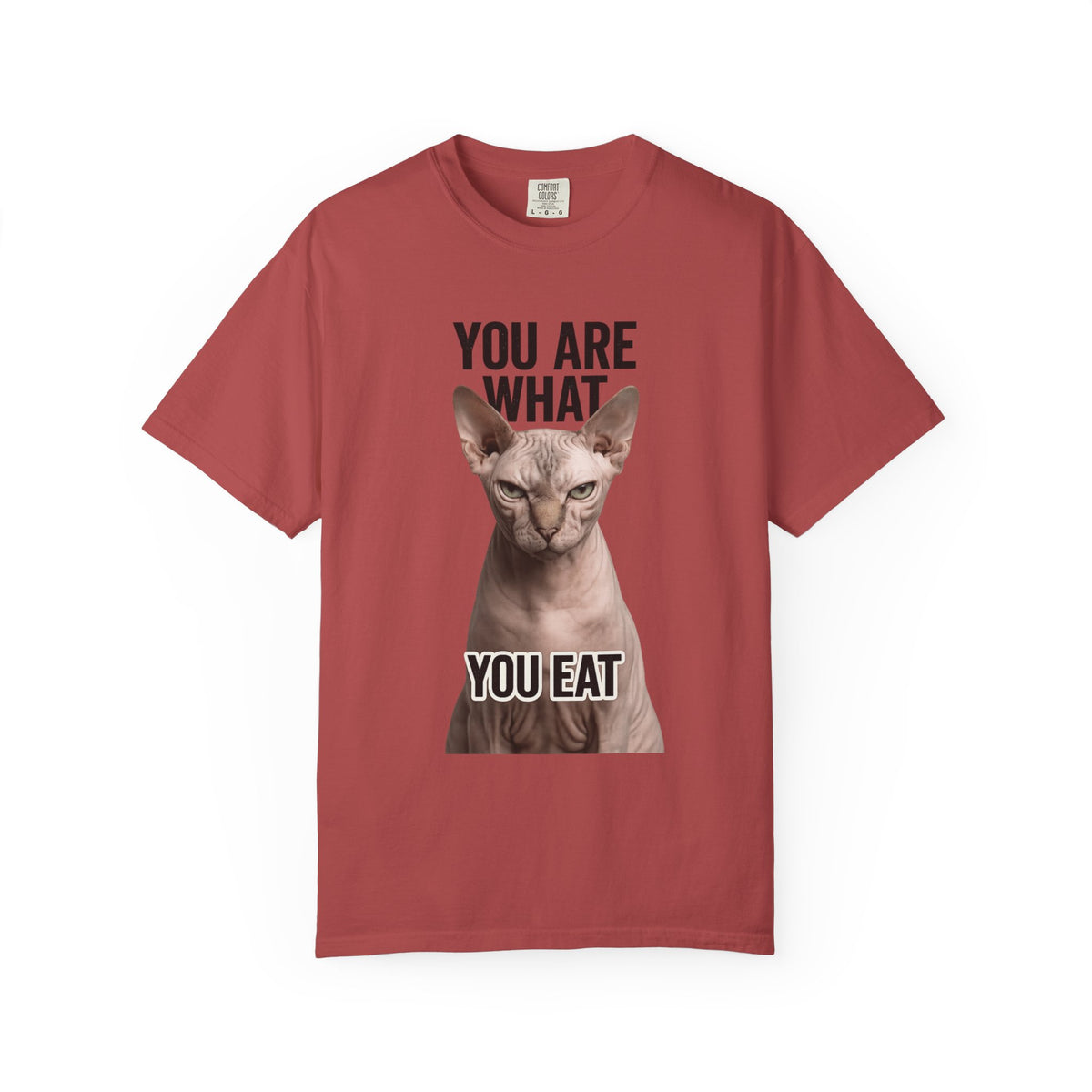 Color: Crimson | You Are What You Eat - Cat 1 Unisex Garment-Dyed T-shirt