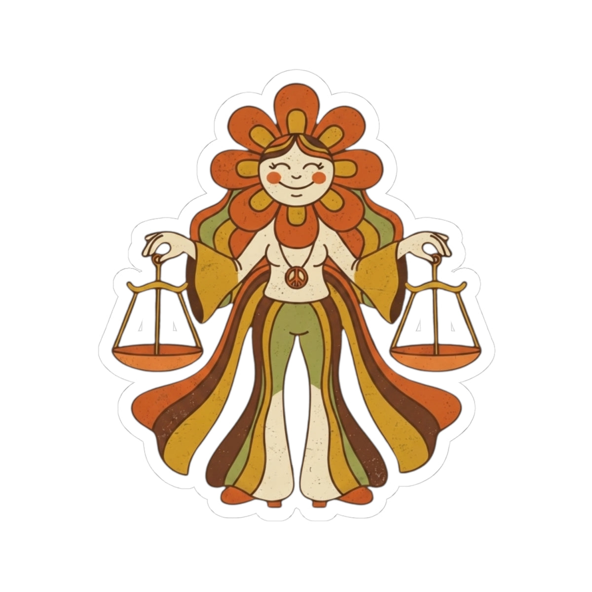 "Retro Mascot Groovy Libra" Sticker