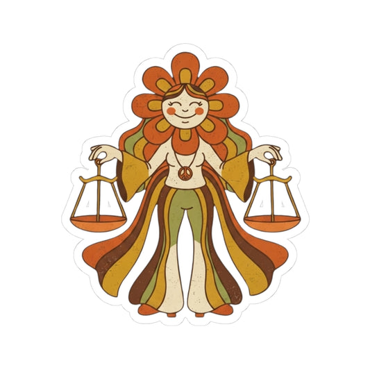 "Retro Mascot Groovy Libra" Sticker