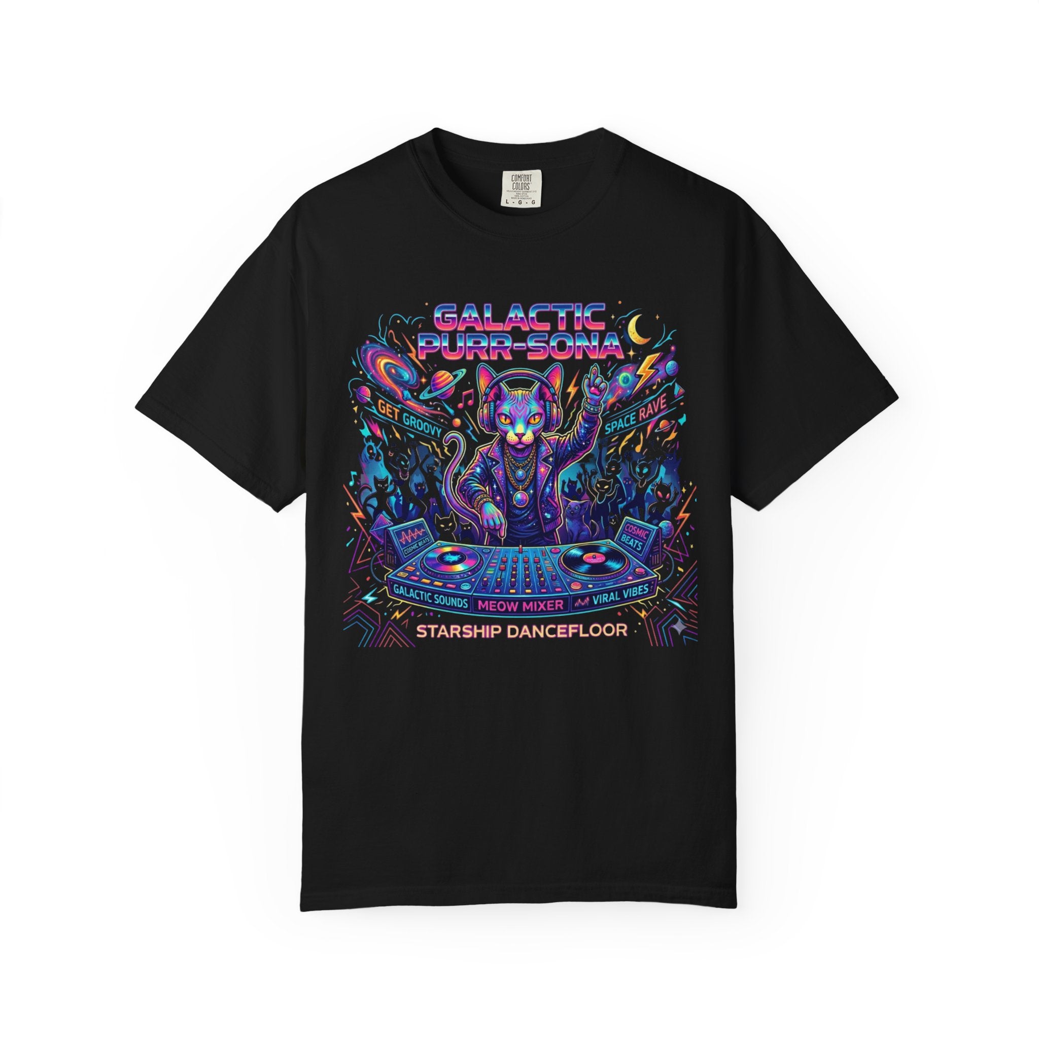 "Galactic Purr-Sona" Unisex Garment-Dyed Tee