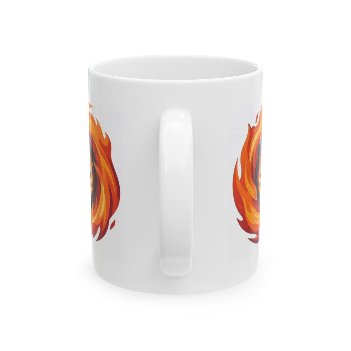 "Hellfire" White Ceramic Mug