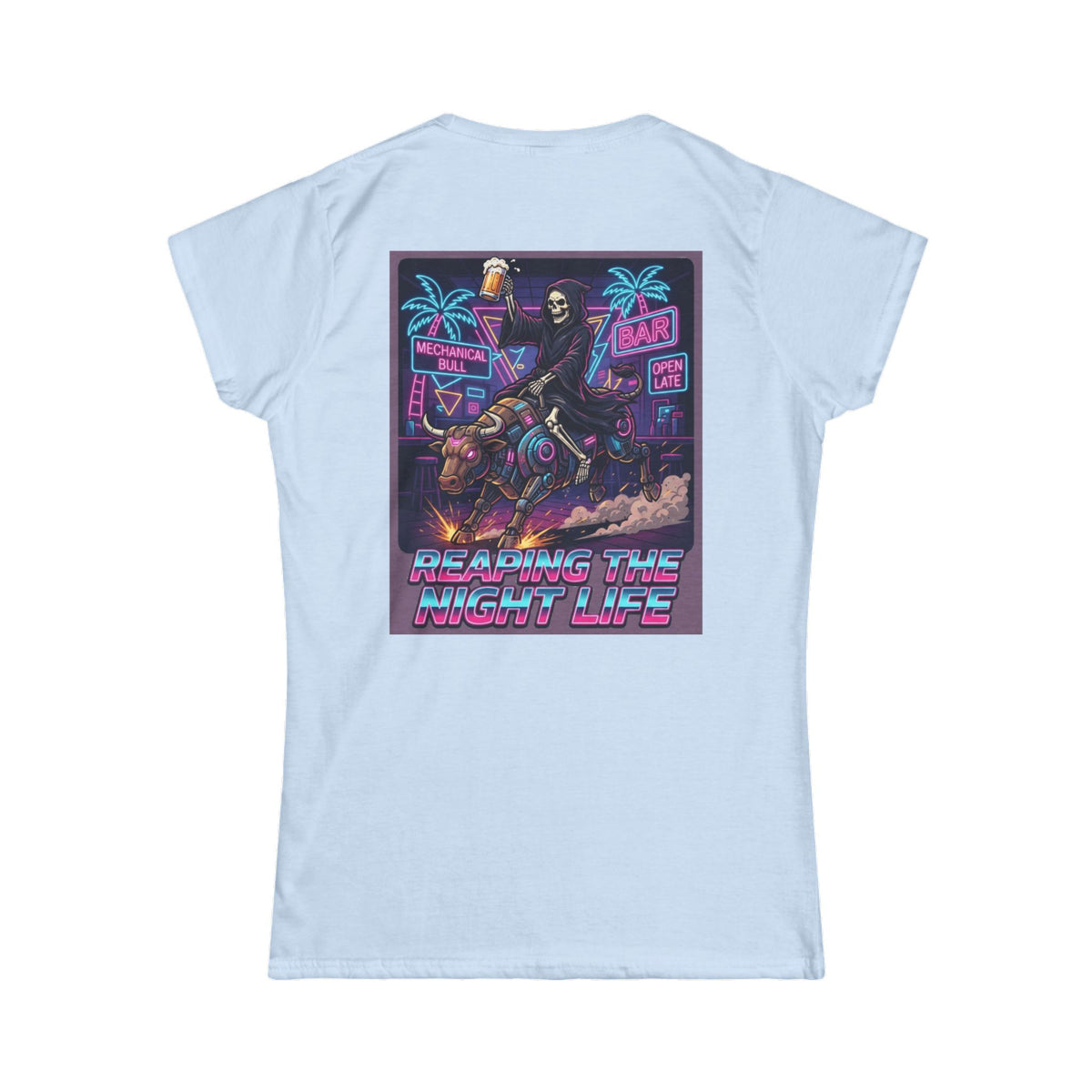 Color: Light Blue | Reaping the Night Life Women's Tee