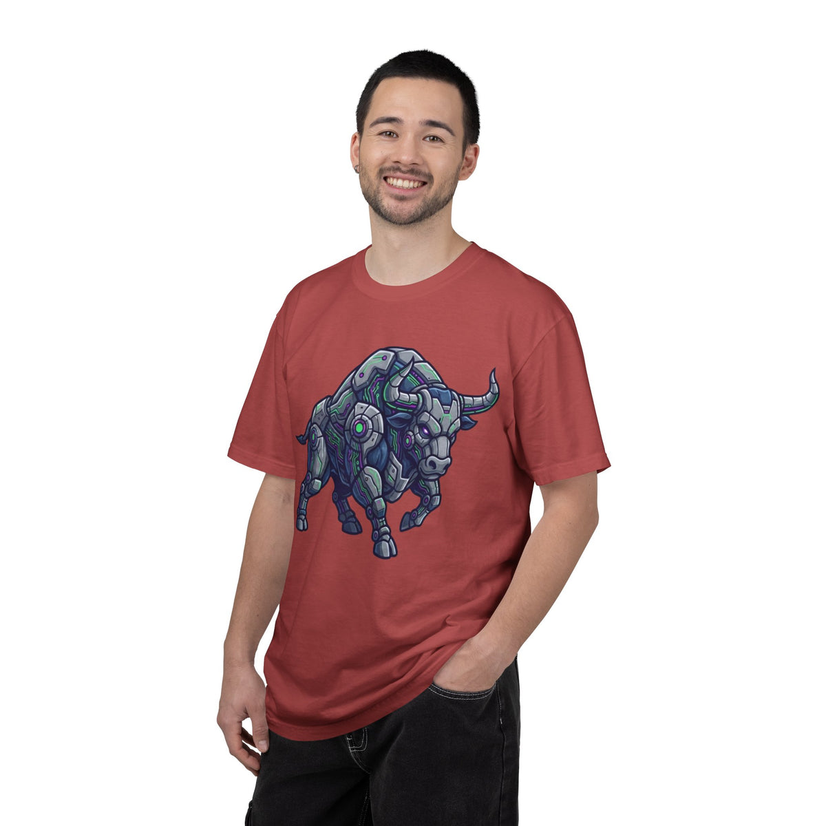 Color: Crimson | Cyber Bull Unisex Garment-Dyed Tee