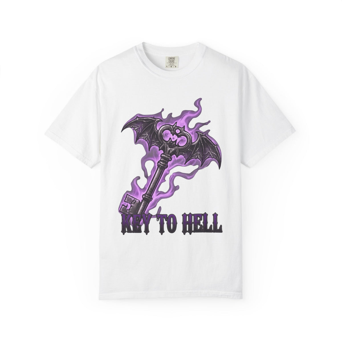 Color: White | Skeleton Key Unisex Garment-Dyed Tee