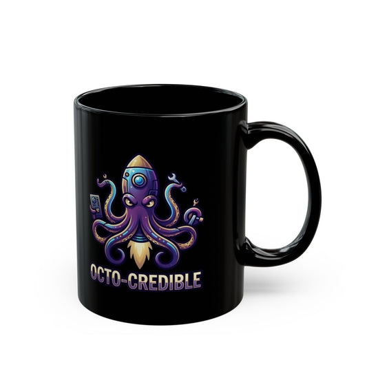 "Octo Credible" Black Ceramic Mug
