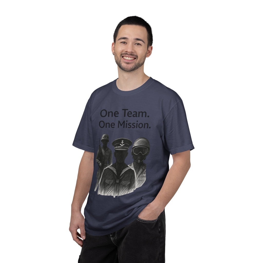 "One Team One Mission" Unisex Garment-Dyed T-shirt