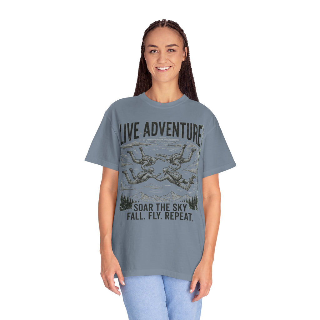 "Live Adventure - Skydive" Unisex Garment-Dyed Tee