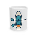 "Mountain Lake Paddle Board" White Ceramic Mug — Graphic