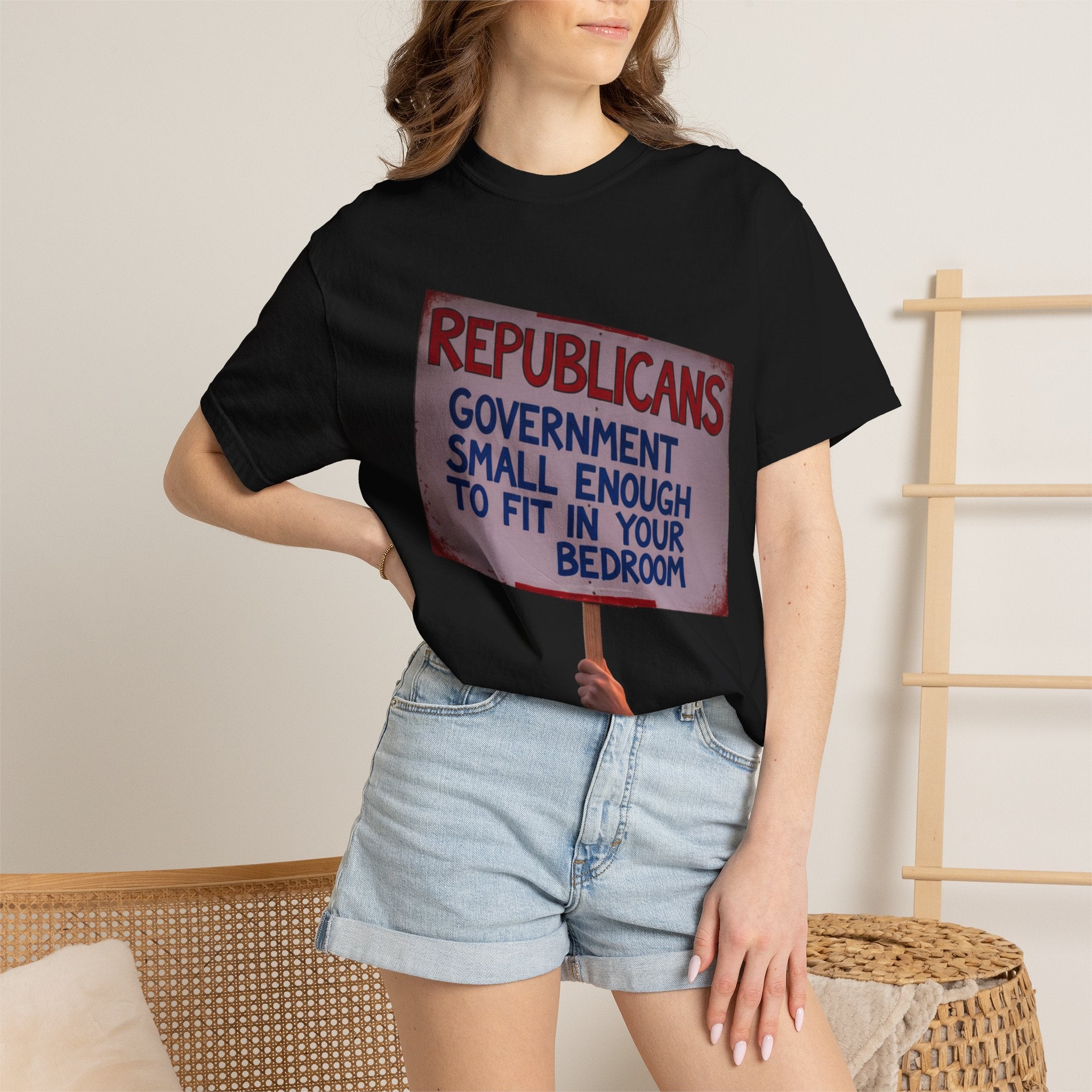 "Small Government (In All the Wrong Places)" Unisex Garment-Dyed T-shirt