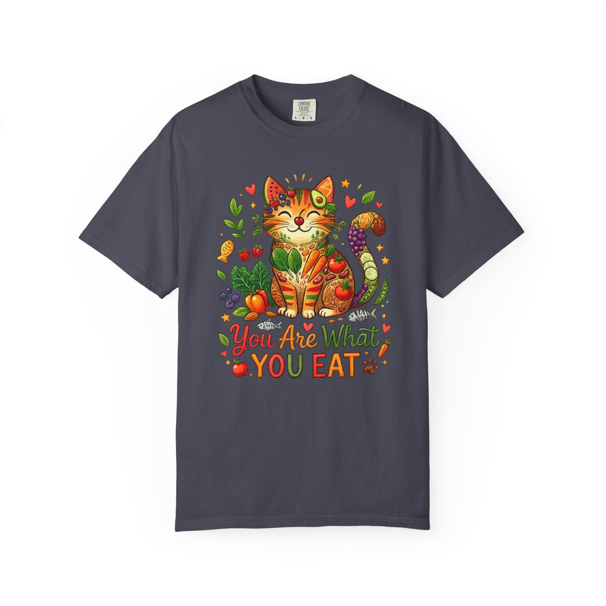 Color: Navy | You Are What You Eat - Cat 2 Unisex Garment-Dyed T-shirt