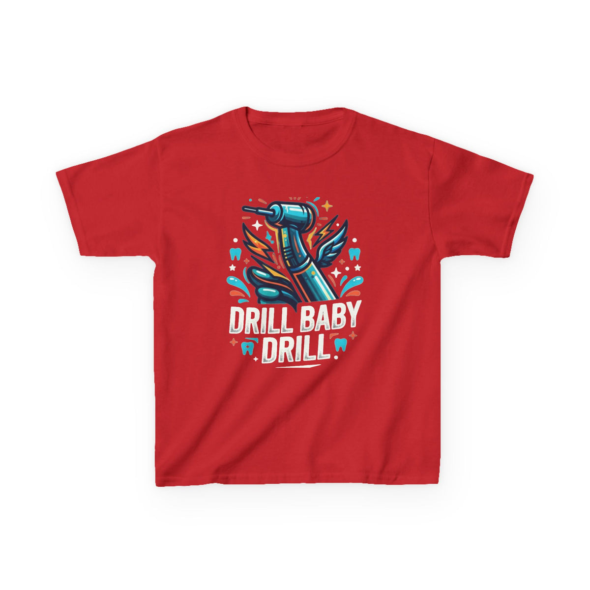 Color: Red | Drill Baby Drill Kids Tee