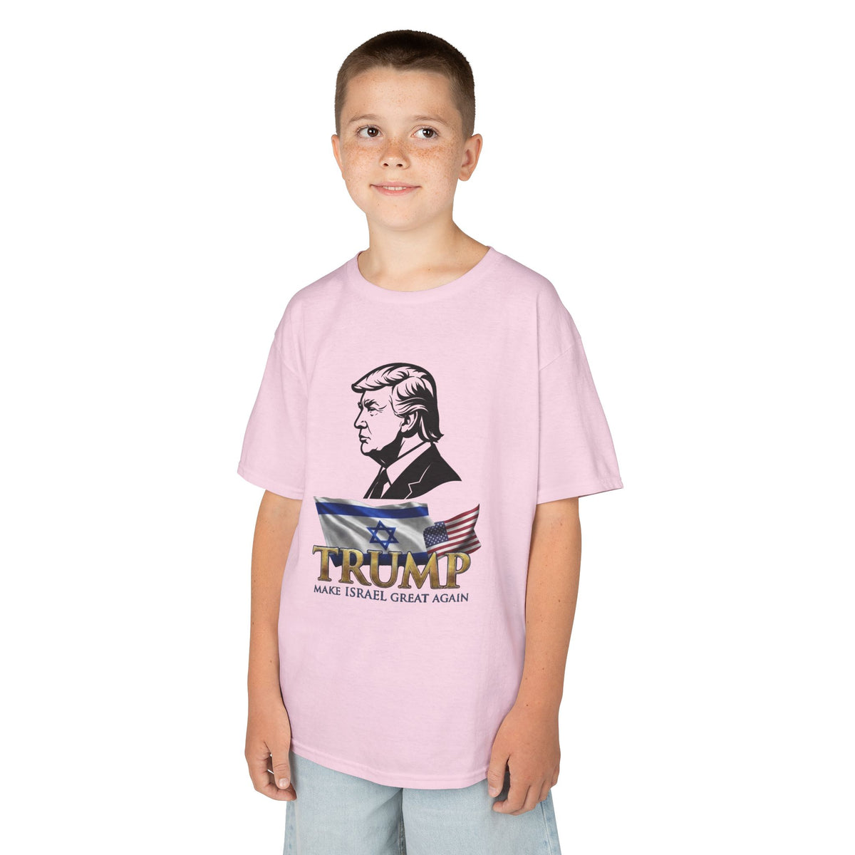 Color: Light Pink | Make Israel Great Again Kids Tee