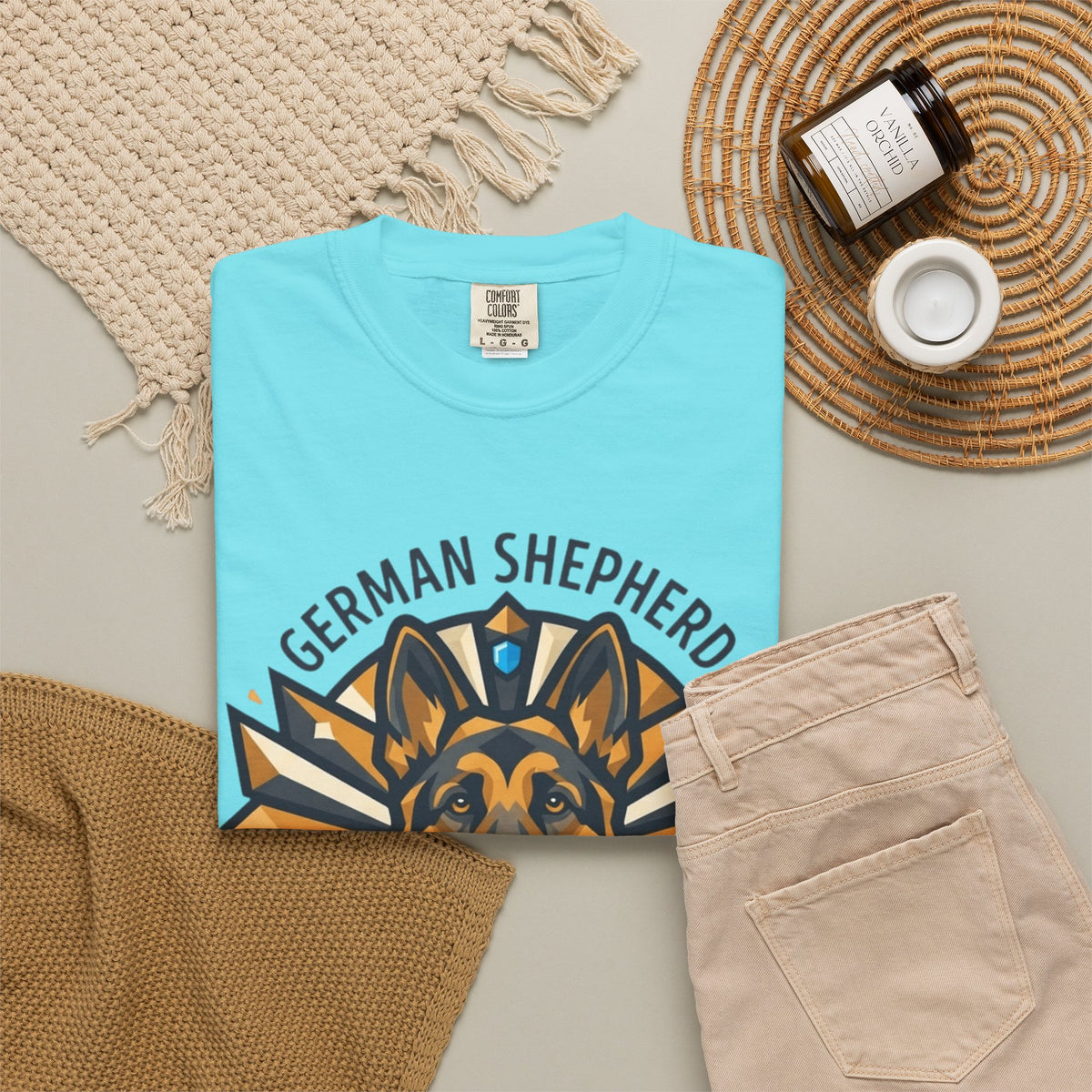 "German Shepherd Guardian Loyal Brave" Unisex Garment-Dyed Tee