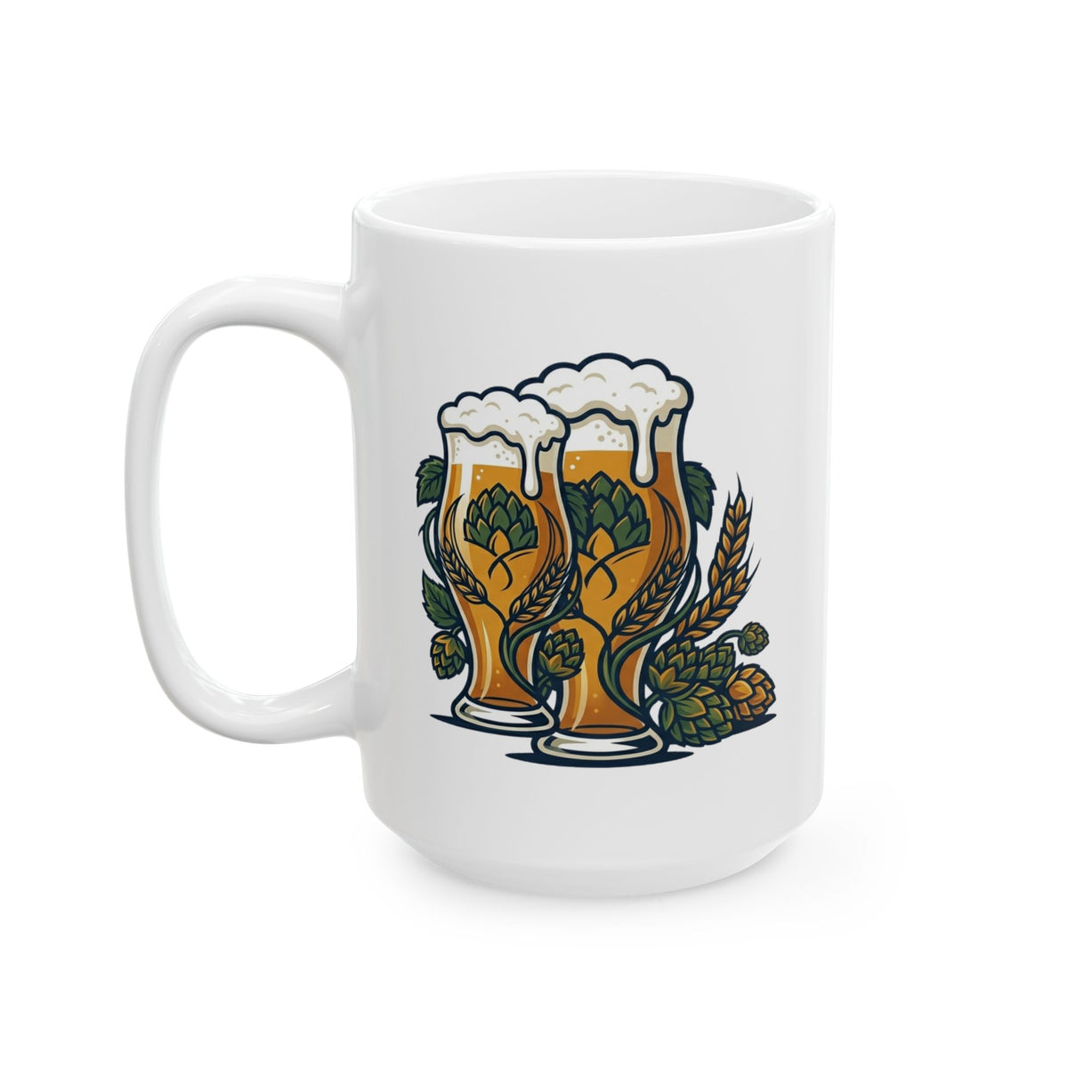 "Beer" White Ceramic Mug