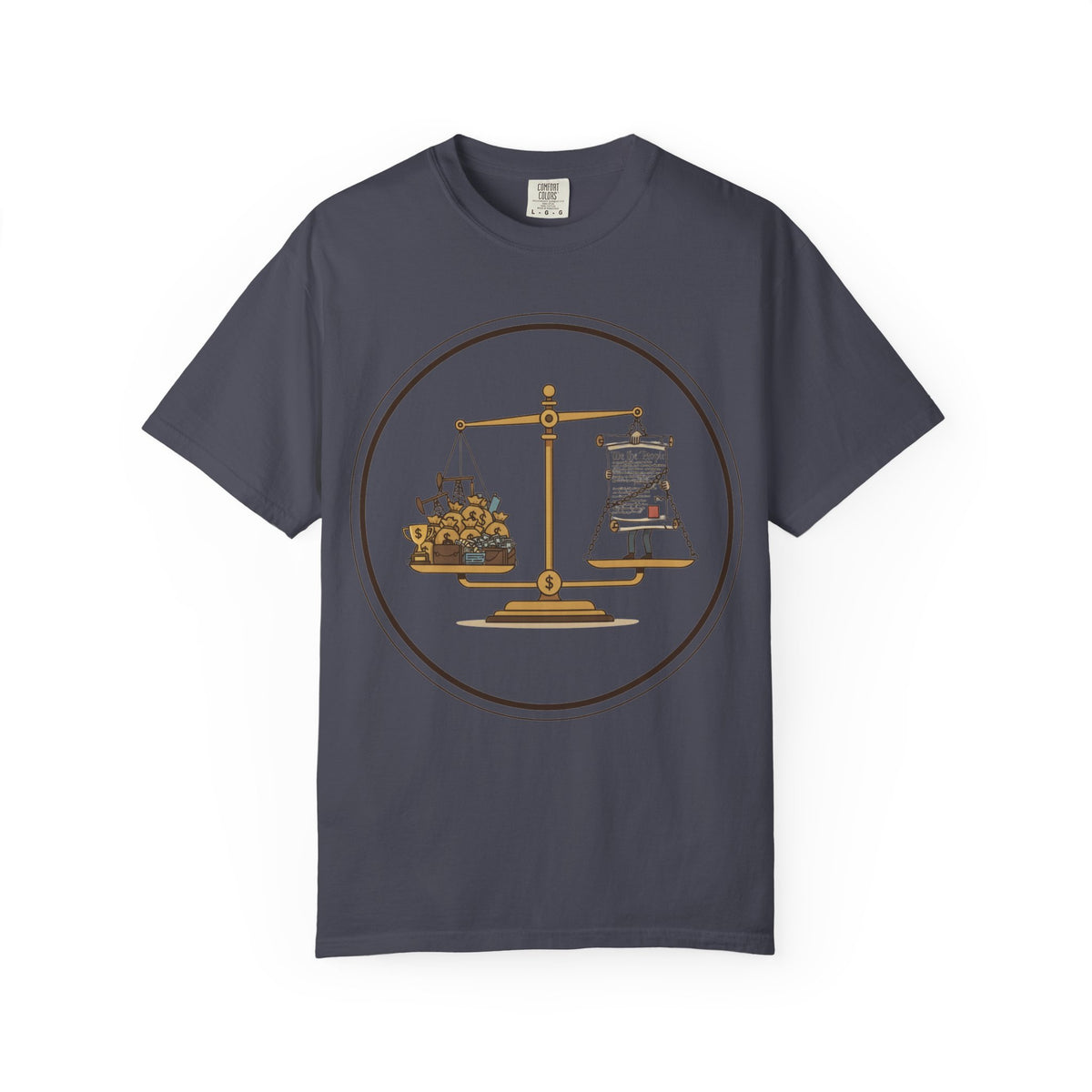 Color: Navy | The Economic Balance Unisex Garment-Dyed T-shirt