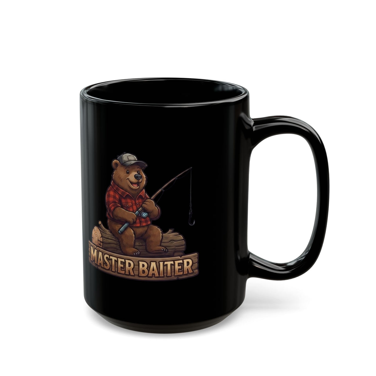 "Bear Master Baiter" Black Ceramic Mug