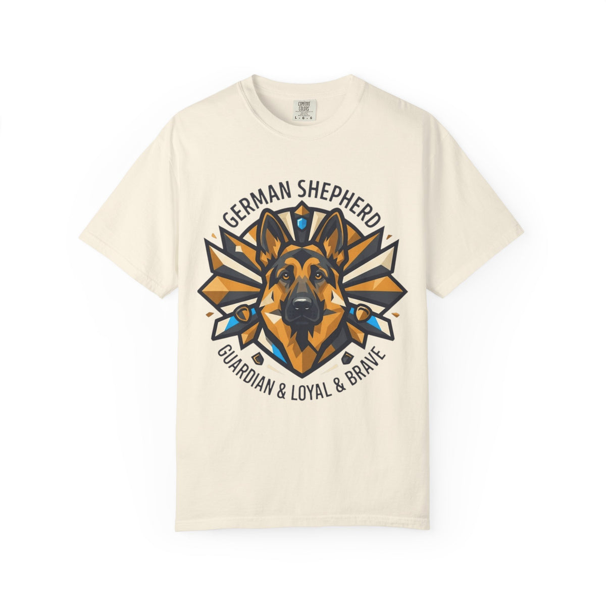 "German Shepherd Guardian Loyal Brave" Unisex Garment-Dyed Tee