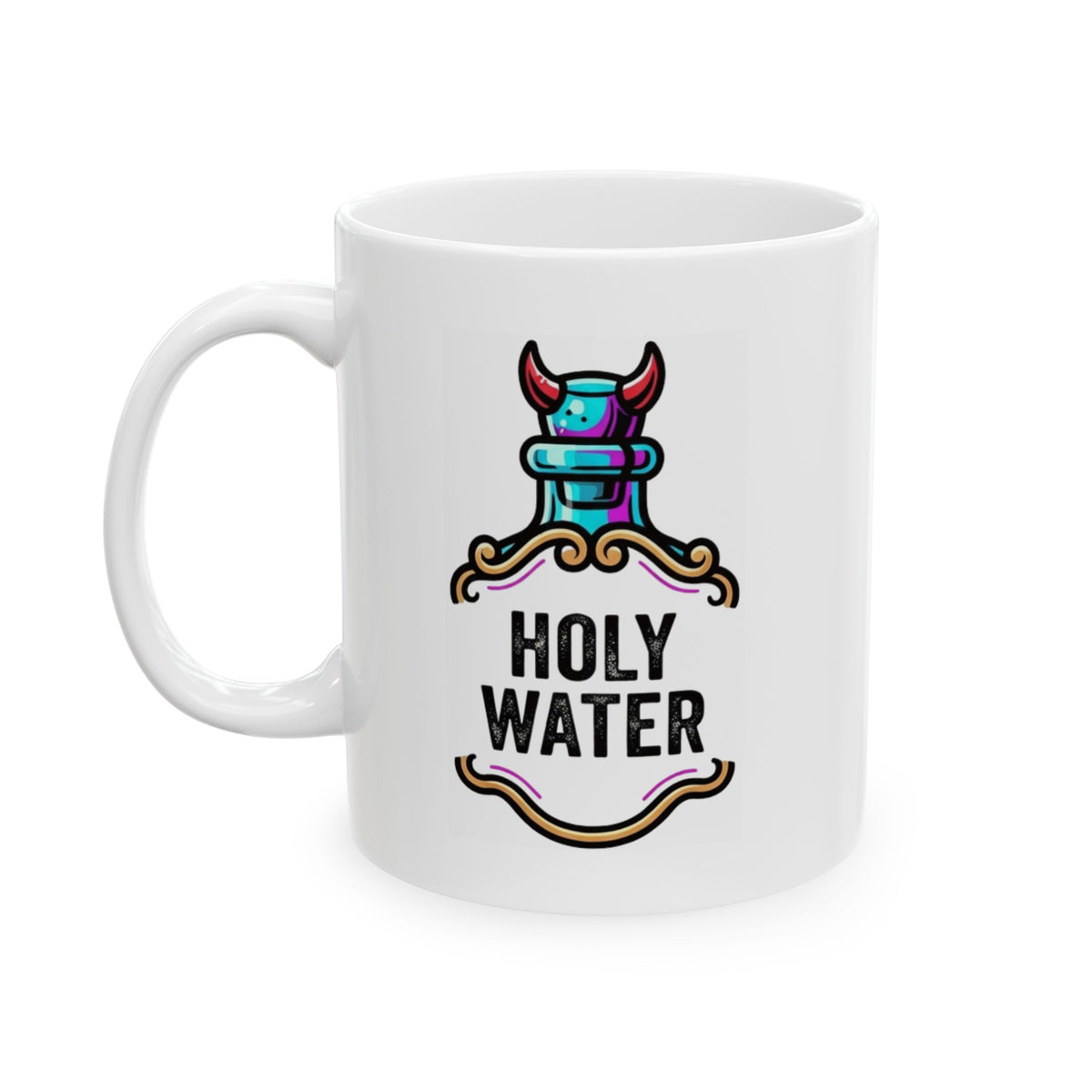 "Holy Lube" White Ceramic Mug — Graphic