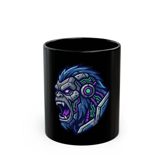 "Cyber Gorilla" Black Ceramic Mug — Graphic