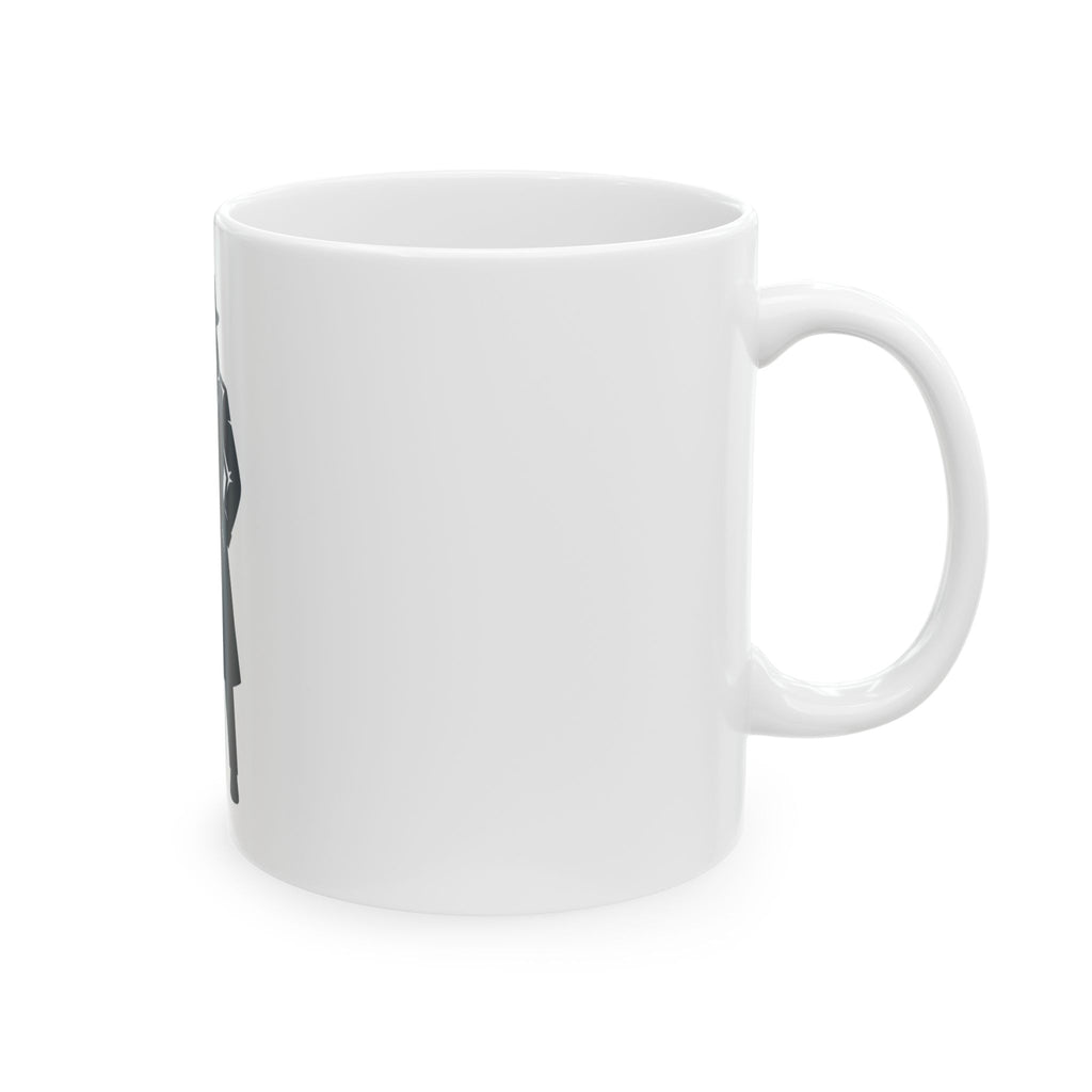 "Double Agent Draughts" White Ceramic Mug — Graphic