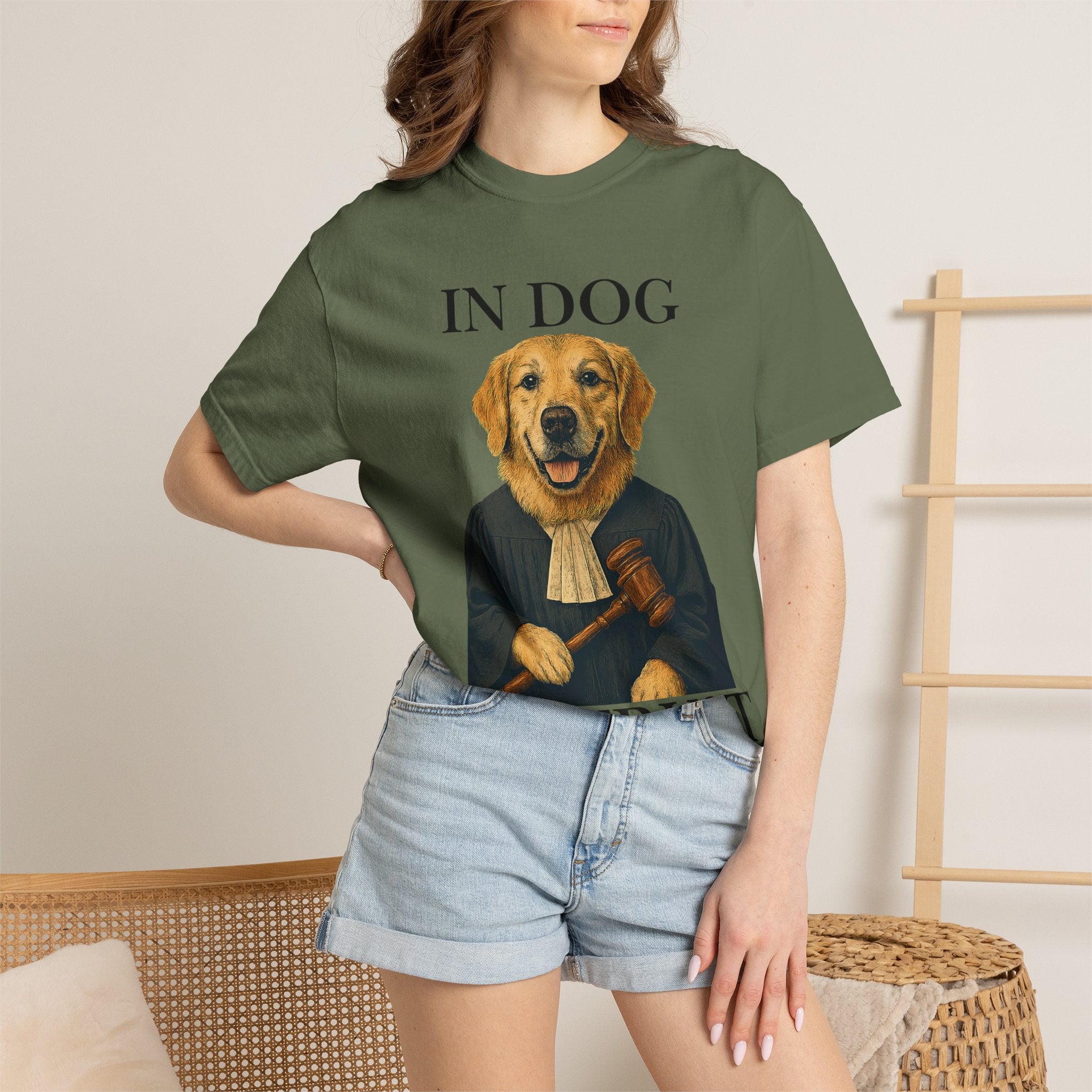"In Dog We Trust (The Honorable Goldie)" Unisex Garment-Dyed T-shirt