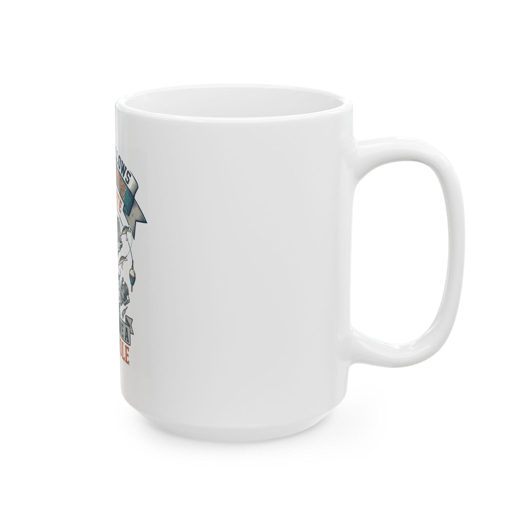 "Never Leave A Good Hole" White Ceramic Mug