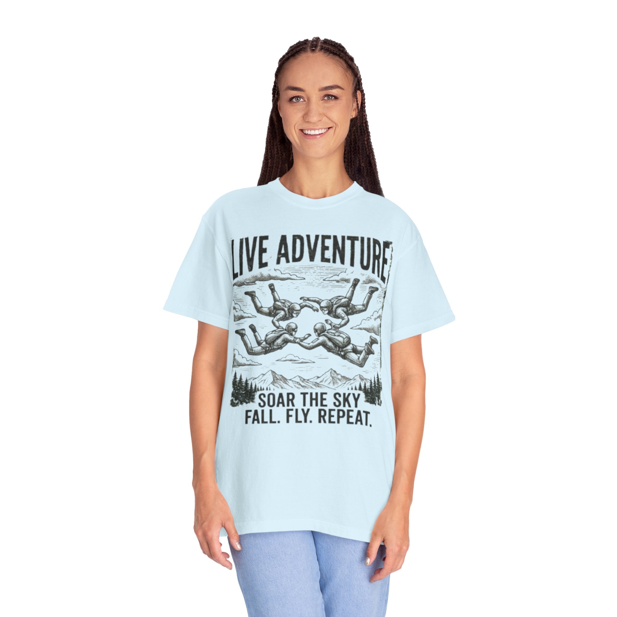 "Live Adventure - Skydive" Unisex Garment-Dyed Tee