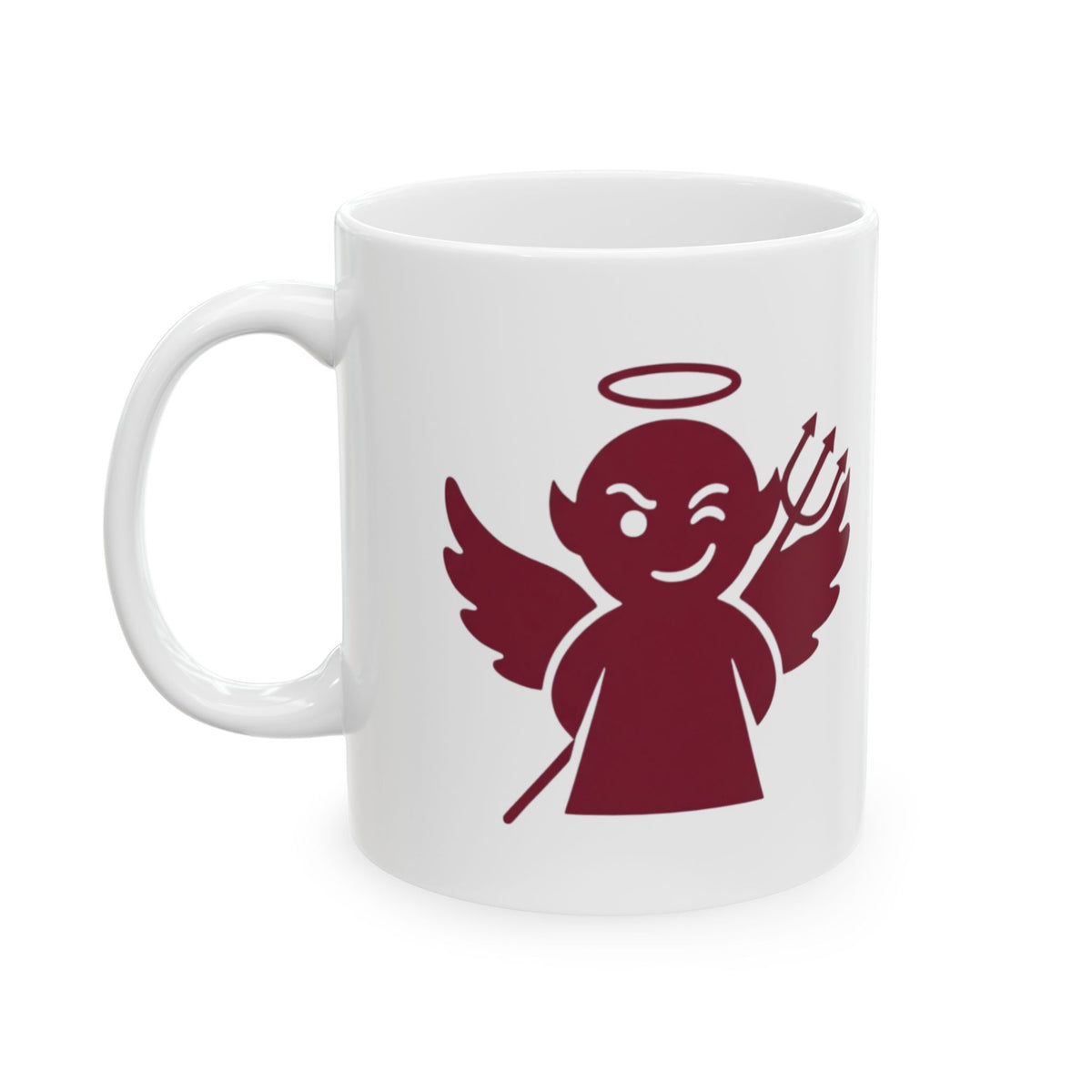 "On The Naughty List" White Ceramic Mug — Graphic