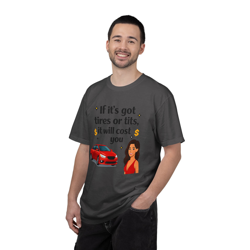 "Tires or Tits" Unisex Garment-Dyed T-shirt