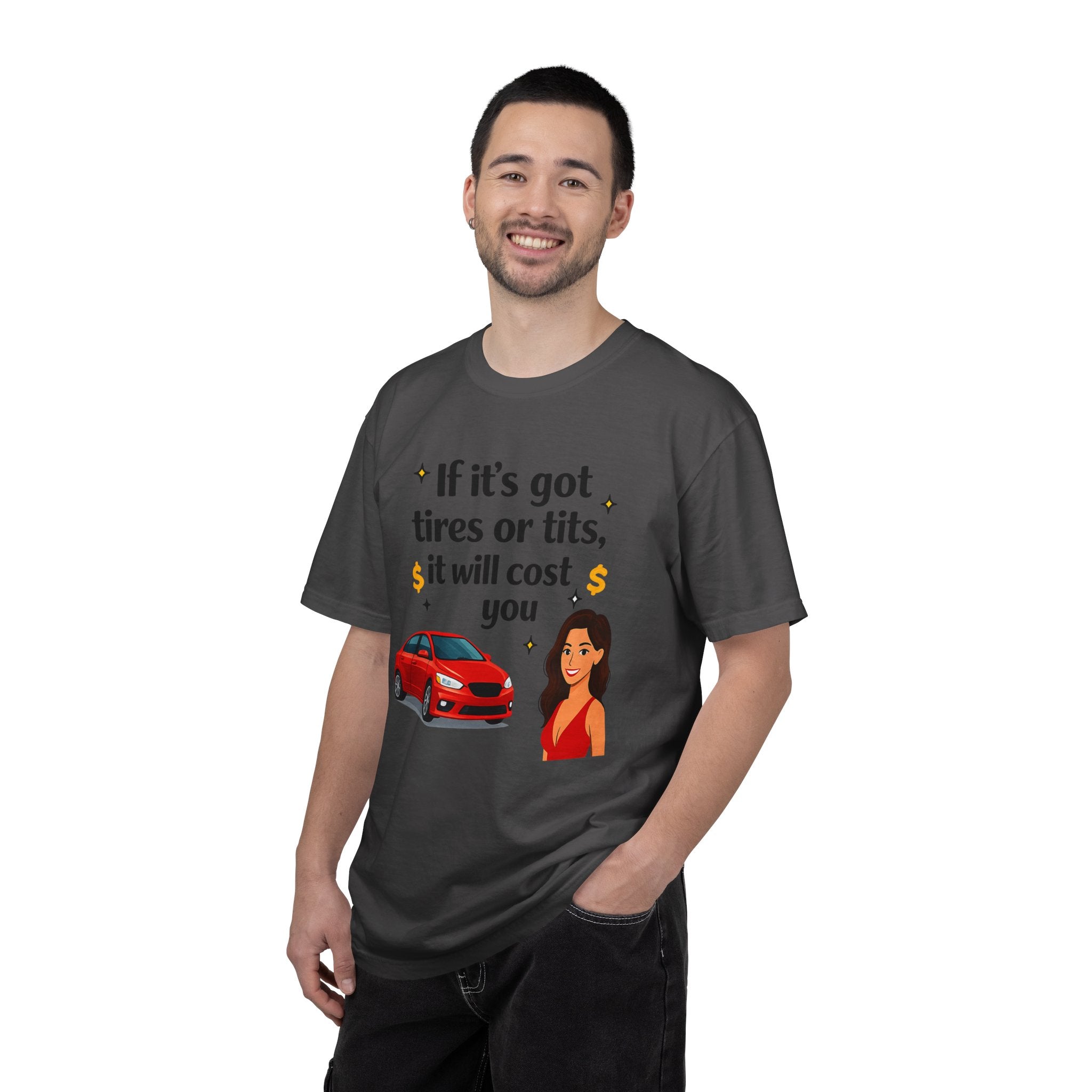 "Tires or Tits" Unisex Garment-Dyed T-shirt